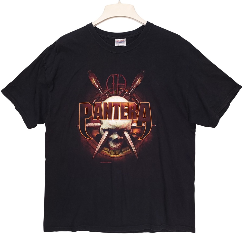 Pantera Graphic T-Shirt Mens XL Black Skull Daggers Hanes Heavyweight 2003 Tee